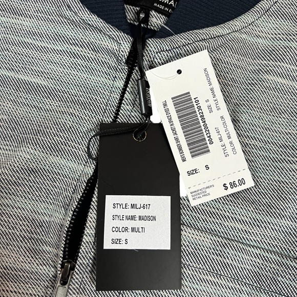 Indigo Star Men’s Small Muli Navy Twill Full Zip Bomber Shirt Jacket NWT - Picture 3 of 11